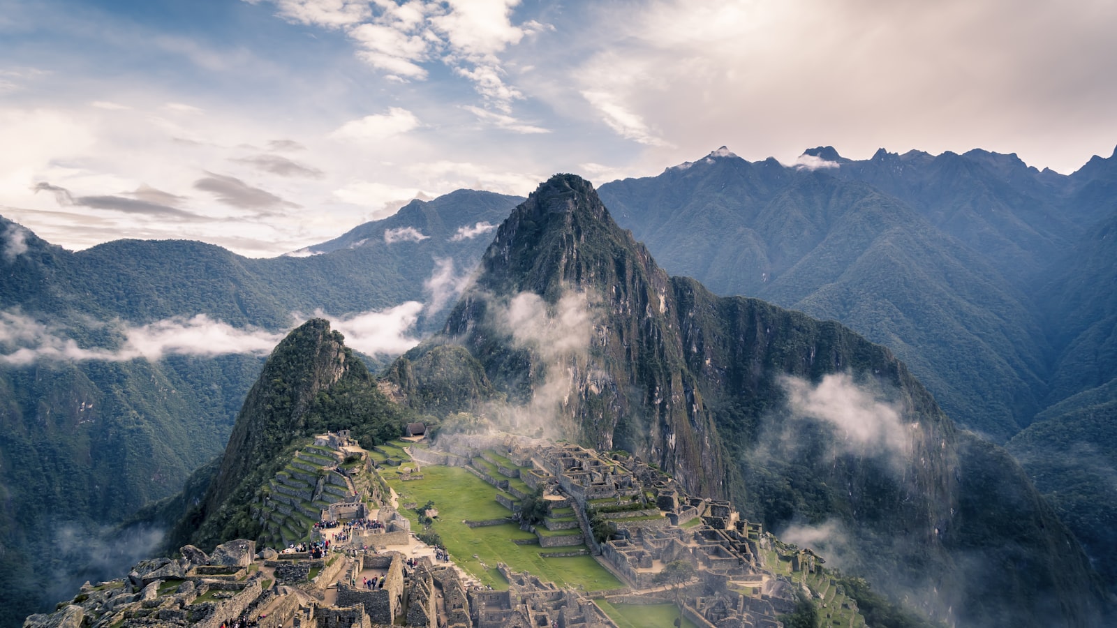 The Machu Picchu ruins among misty mountains, Cusco region, Peru